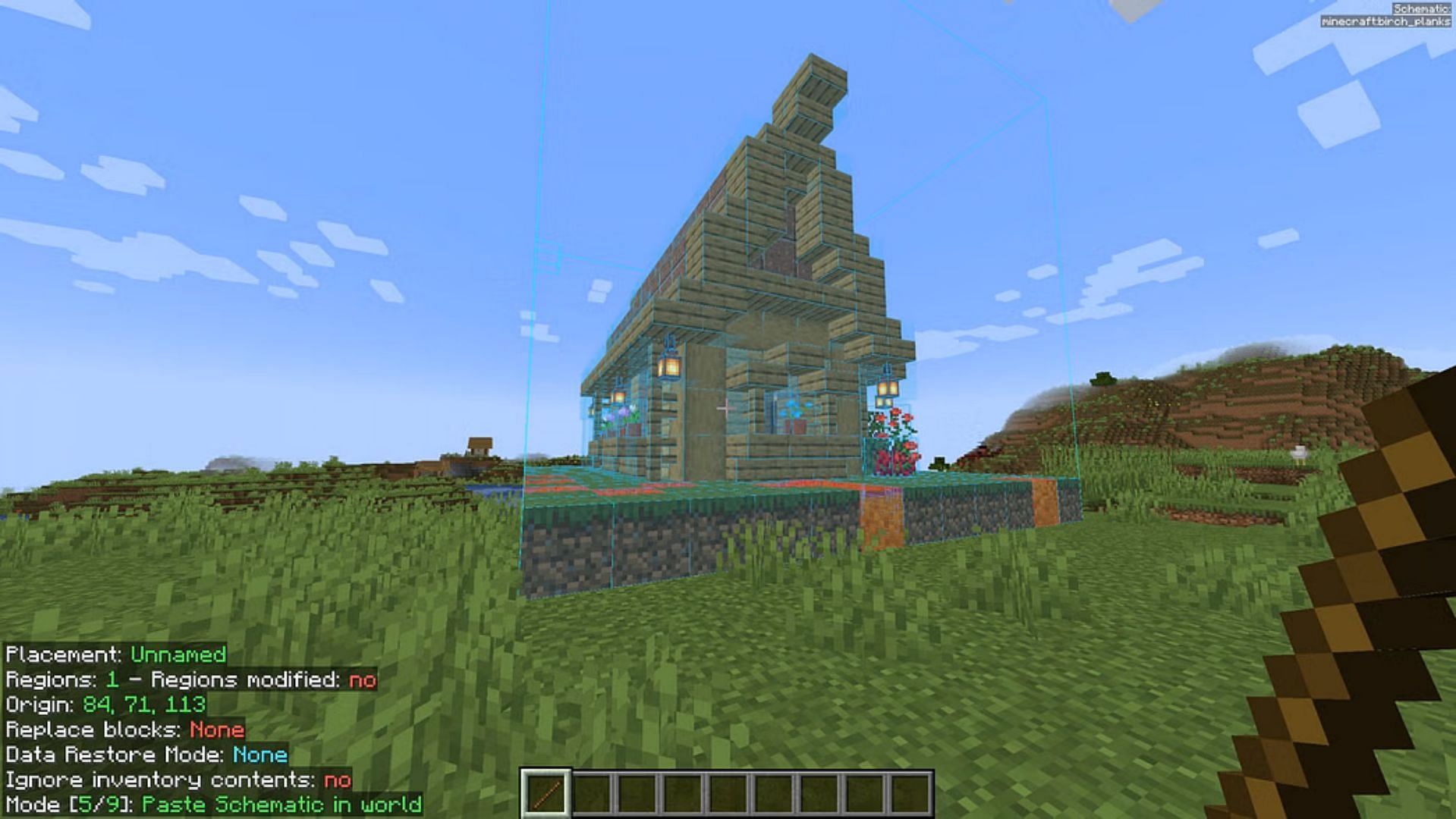 Litematica allows players to use structure schematics and also easily copy-paste any structure parts (Image via Sportskeeda Gaming || Mojang Studios)